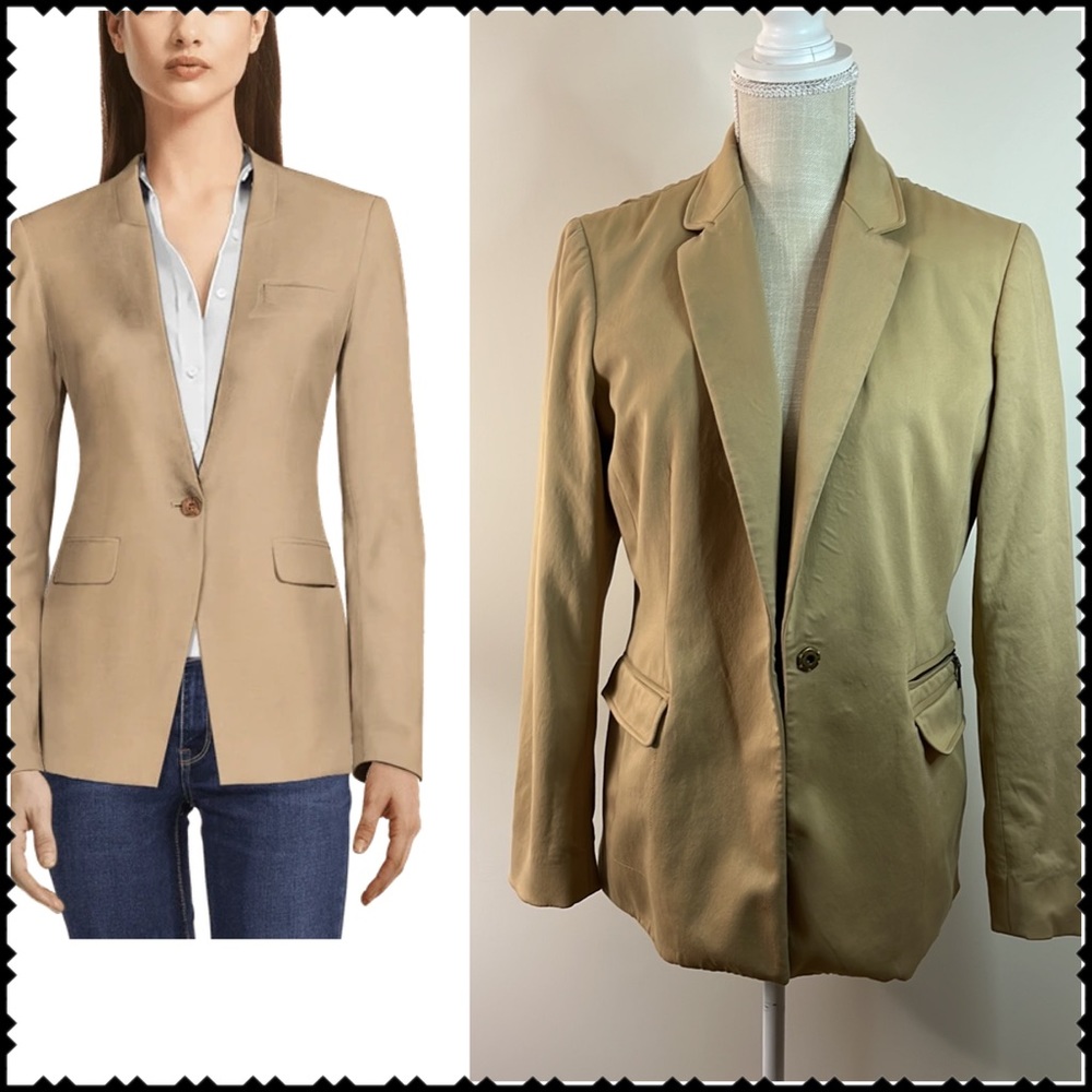 Blazer jacket size 8 tan color lined/ ELIE TAHARI